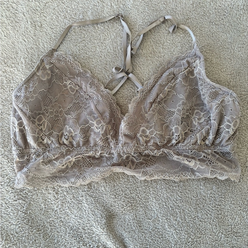 Wishlist Lace Bralette in Soft Gray